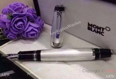 Replica Montblanc Boheme Fountain Pen - Silver Stripped